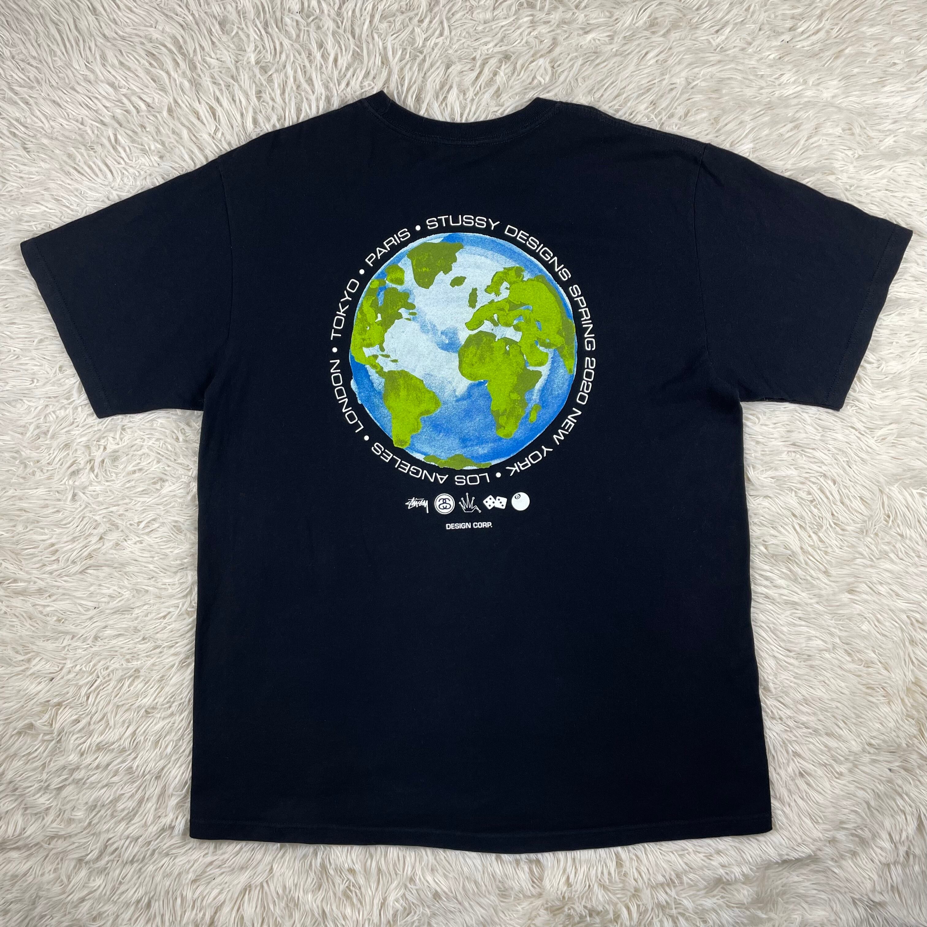 ステューシー】地球 ロゴTシャツ ブラック | 古着Monster.com