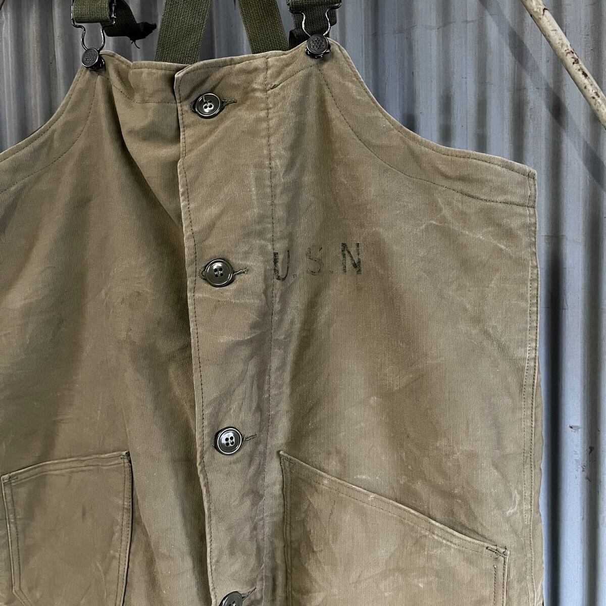 40年代 ビッグサイズ 米軍実品 U.S.NAVY N-1 デッキパンツ