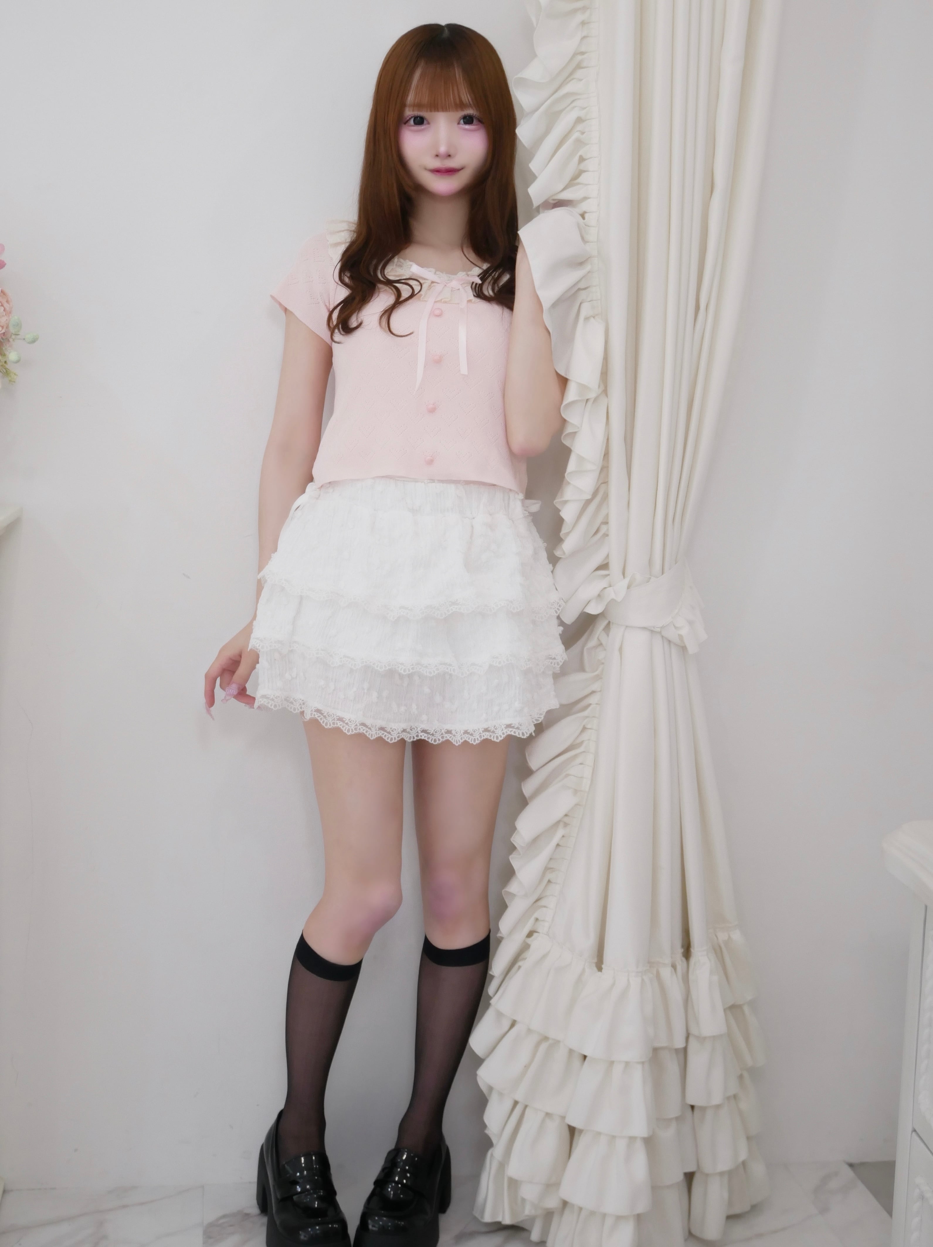 frill heart knit
