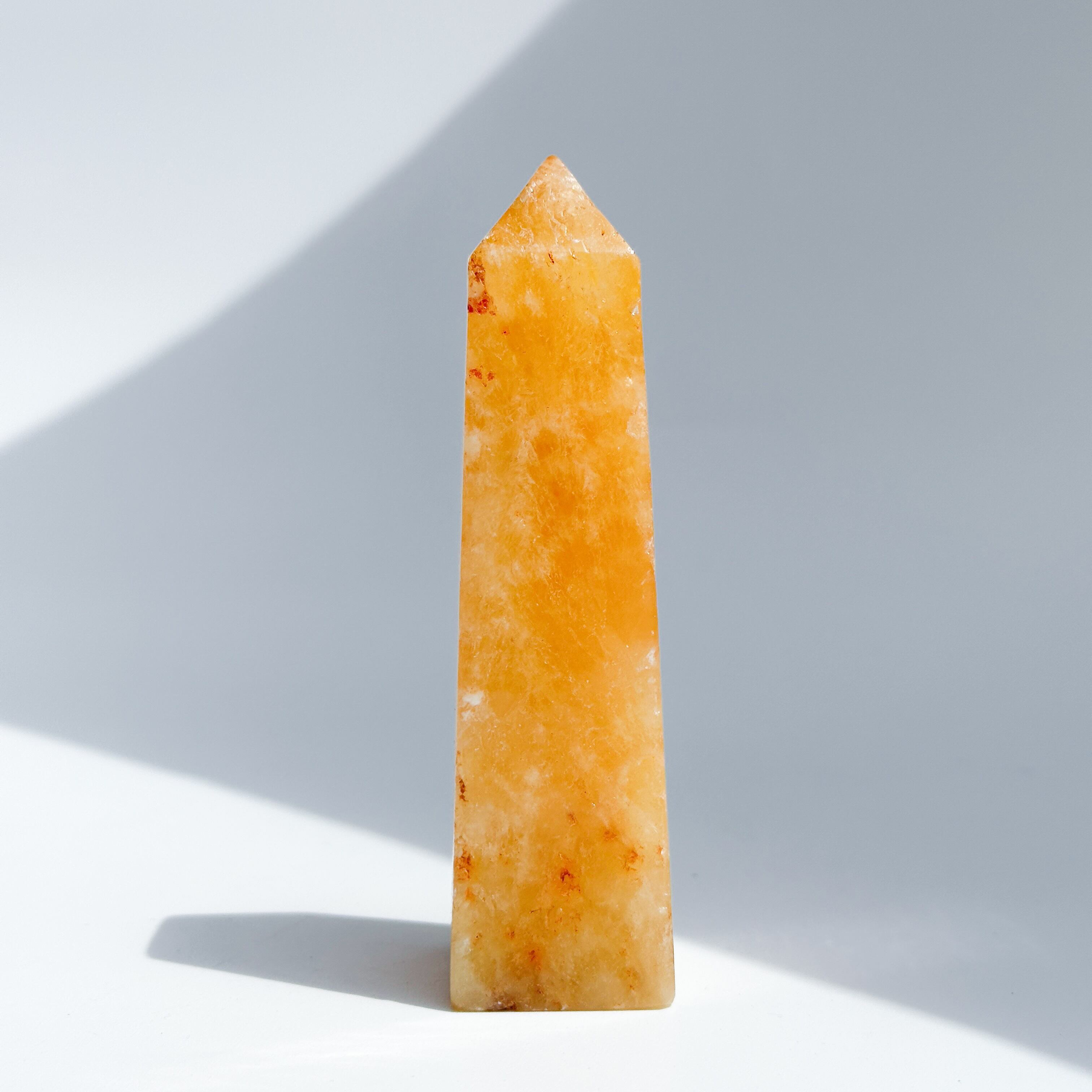 オレンジカルサイト　イエローカルサイト　タワー　置物　パワーストーン　天然石 オレンジカルサイト タワー型64◇ Orange Calcite ◇天然石・鉱物