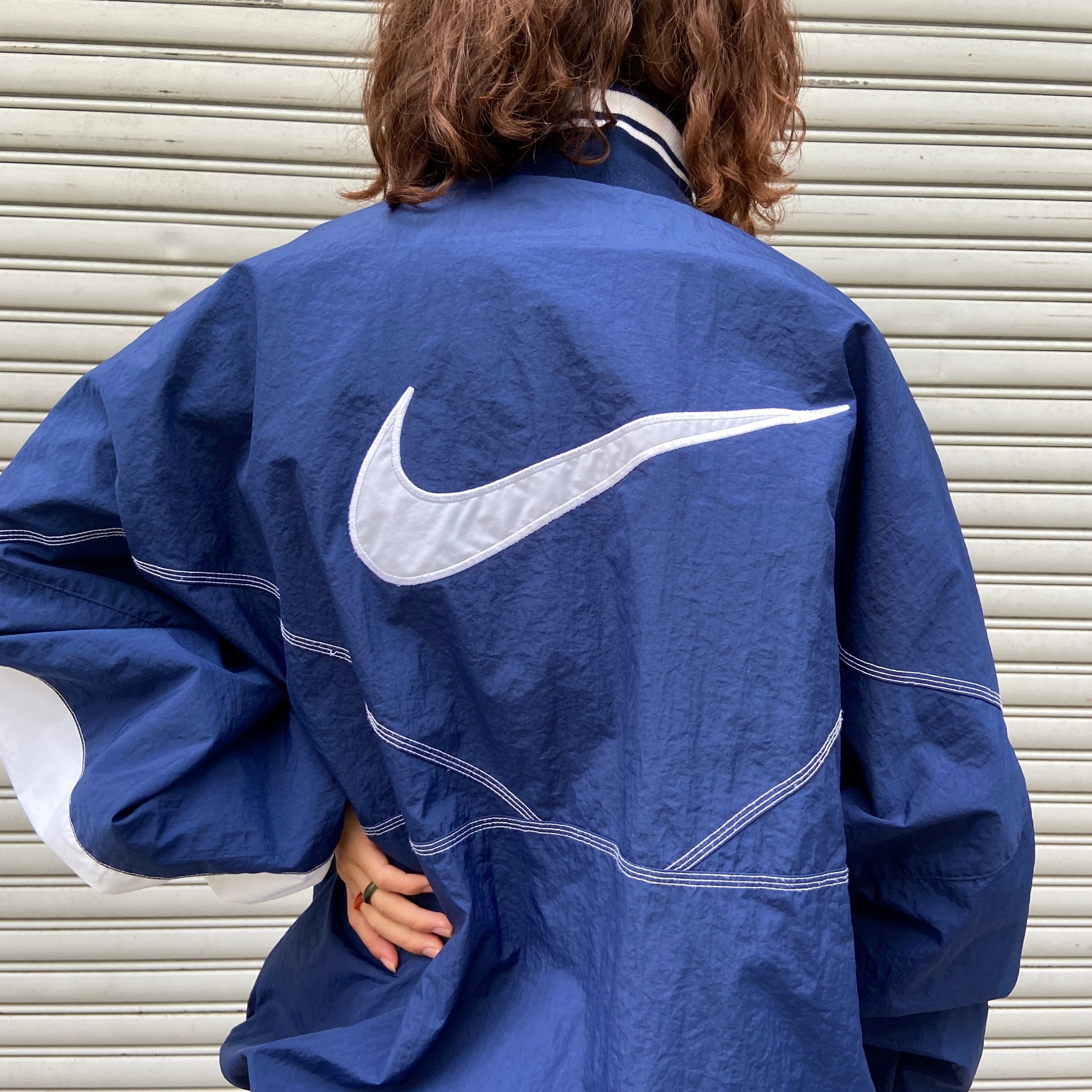 送料無料』90s NIKE ナイロンハーフジッププルオーバー ピステ