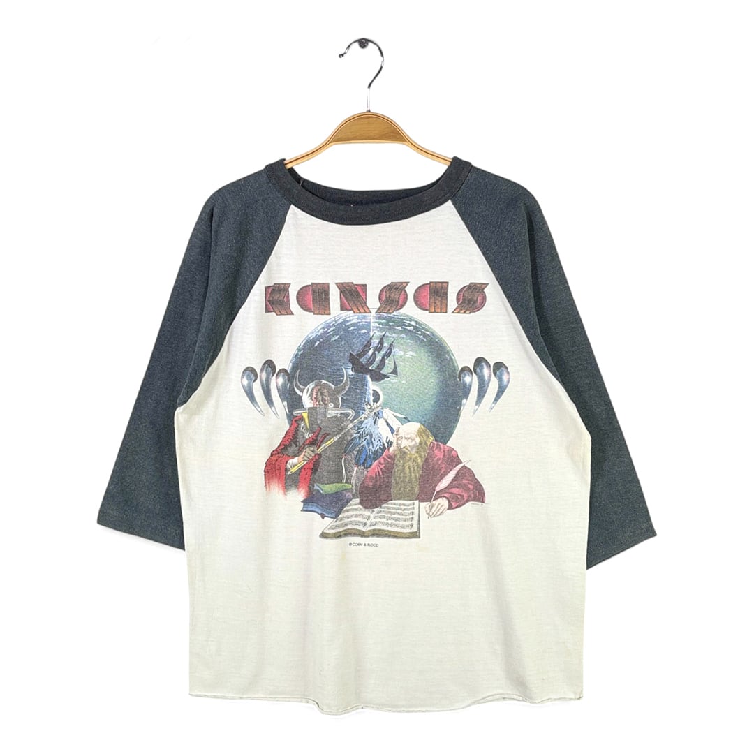 80s カンサス ヴィンテージTシャツ 永遠の序曲 ロックTシャツ プログレ KANSAS LEFTOVERTURE サイズL 古着 @AAD1044