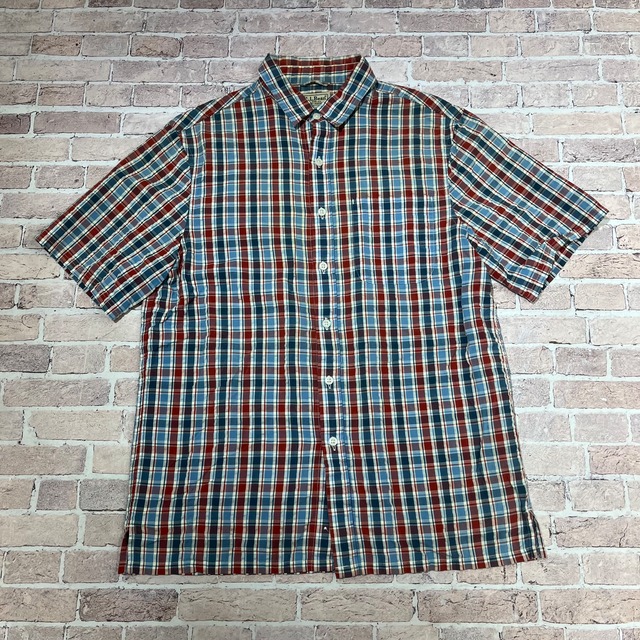L.L.BEAN CHECK SHIRT M-R