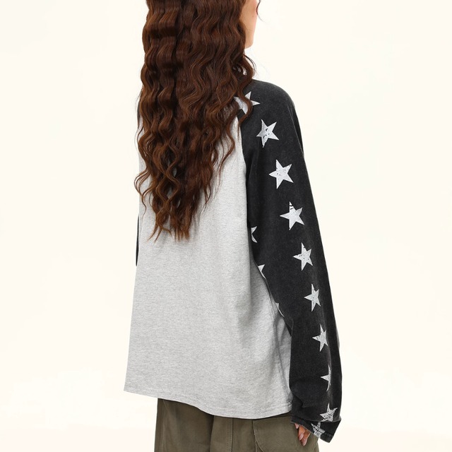 star sleeve castle long tee　スタースリーブキャッスルロングティー　J2177