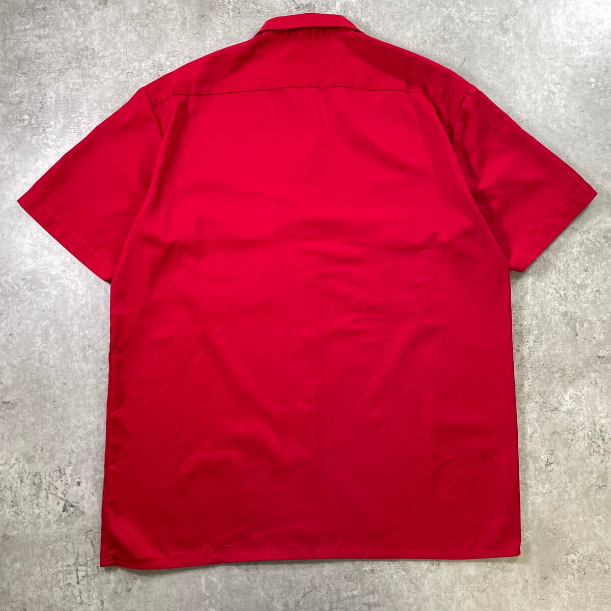 dept ヴィンテージ トップス ブラウス 赤 古着 ジャンティーク spell Dickies ディッキーズ ワークシャツ 半袖シャツ メンズXL相当 古着