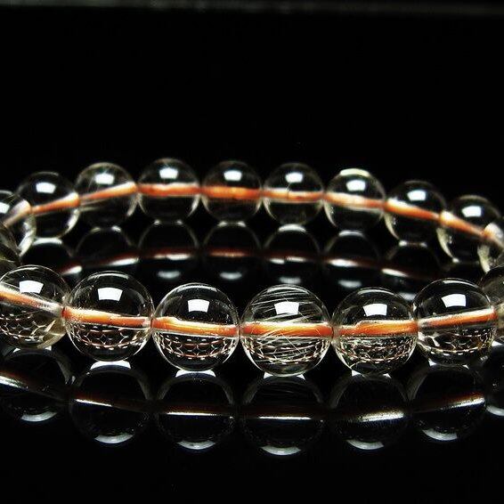 ルチルクォーツ ブレスレット 10mm タイチンルチルクォーツ タイチンルチル 一点物 メール便可 [M便 1/10] 111-48972