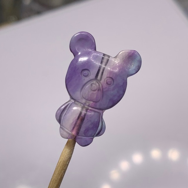 6貫通穴・くまさんフローライトビーズ