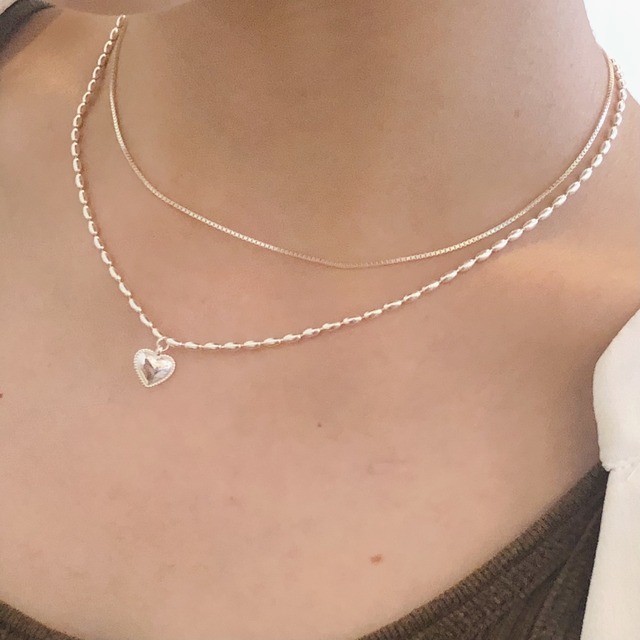 silver925 box chain necklace（2color）