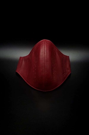 RH Smooth Back Leather Surgical Mask / Crimson Red