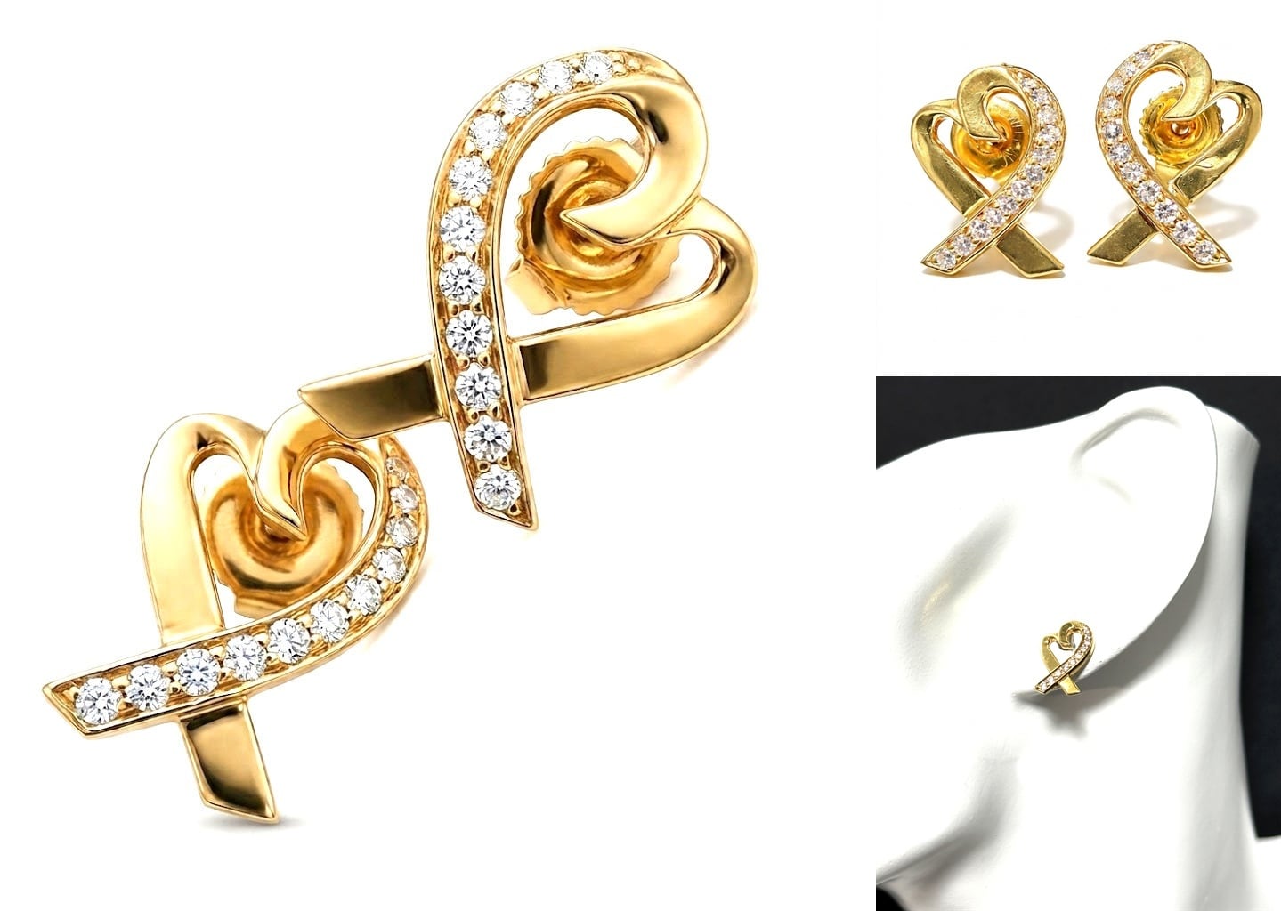 CARTIER カルティエ トリニティ イヤリング ダイヤモンド K18 YG PG WG