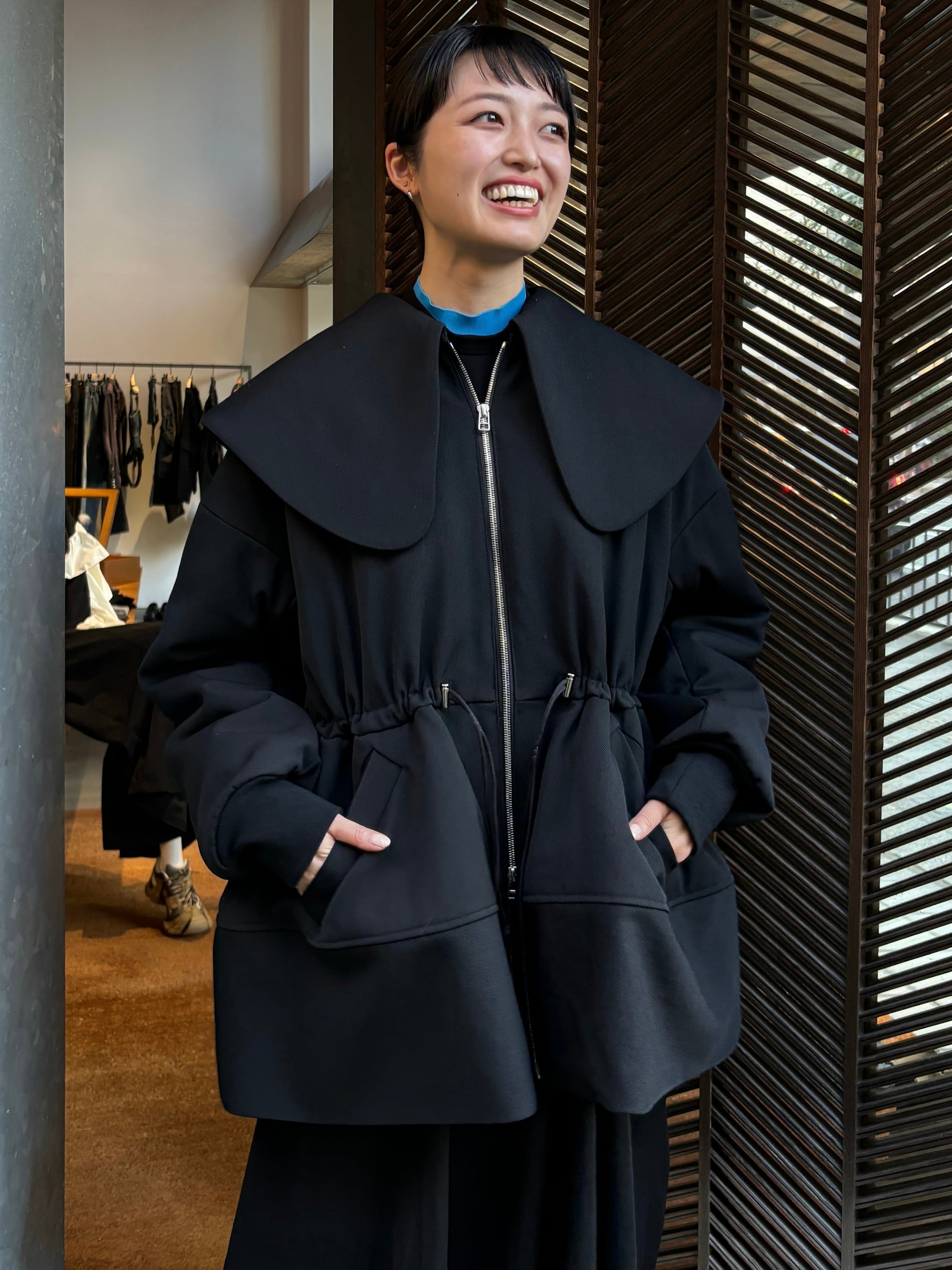 24AW】ENFOLD エンフォルド / BIG-COLLAR PEPLUM JACKET | TRENT 
