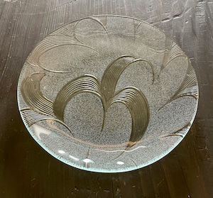 昭和型板ガラス「らんまん」4mm厚　円形　大（Φ180mm）