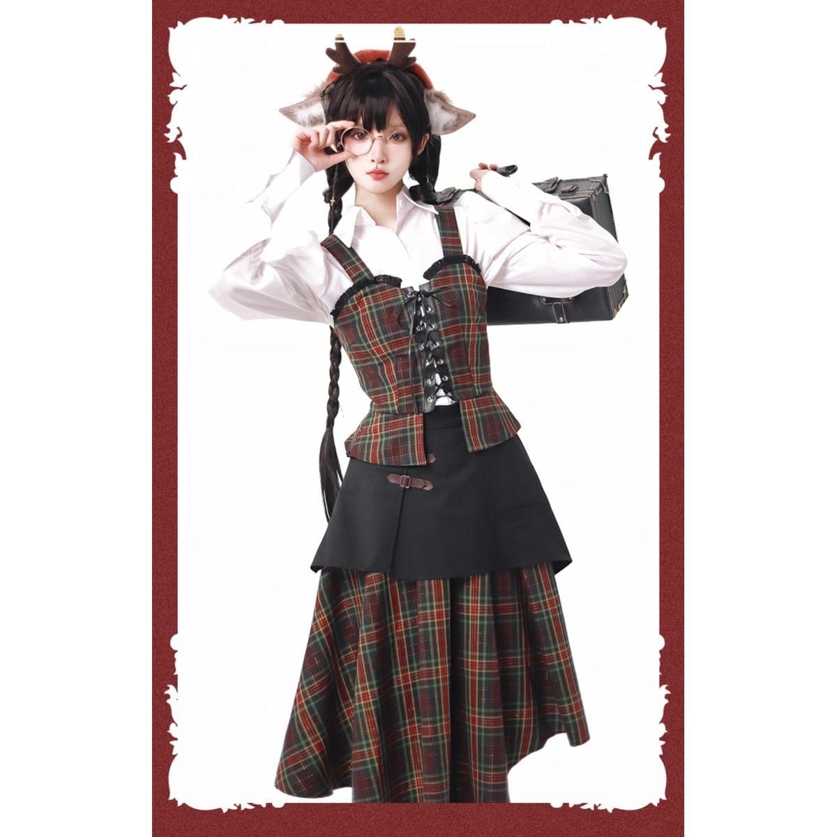 タータンチェックコルセットワンピースセット：ジャケット | Maiden's Rêve
