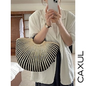 Marble Handle Straw Bag