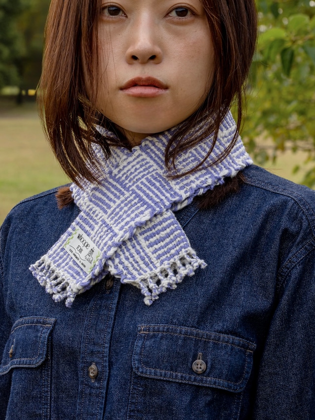 オーガニックコットン100%の手織りマフラー | WALL | purple ♭123