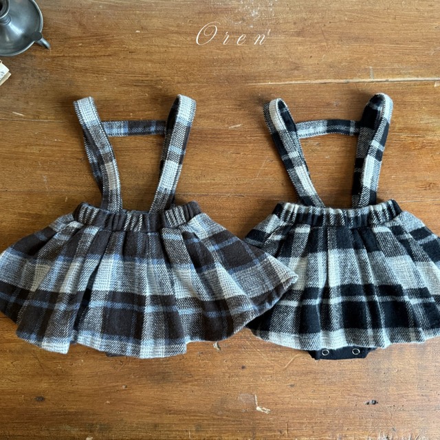 《予約》oren ¨ bebe) brunel check bloomer skirt