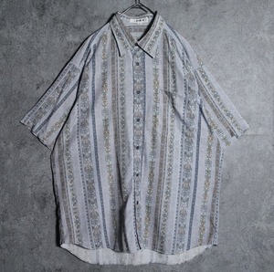 Blue gray artistic pattern shirt
