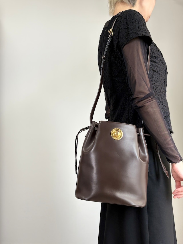 CELINE セリーヌ スターボール ショルダーバッグ ブラウン 巾着 vintage ヴィンテージ オールド 4nhtxx