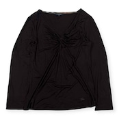 BURBERRY LONDON バーバリー Vネック デザイン Tシャツ カットソー 2/ダークブラウン レディース