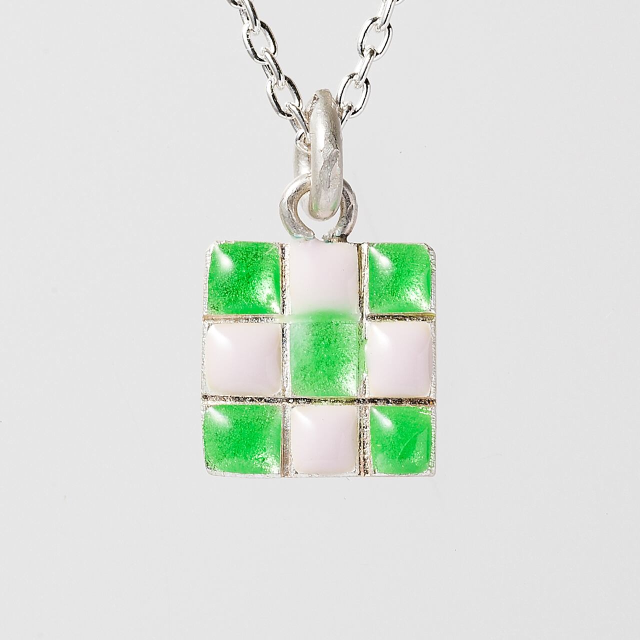 CHECK M pink & green - necklace -