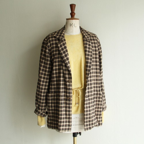 JOICEADDED  Ease of mood jacket #Brown check