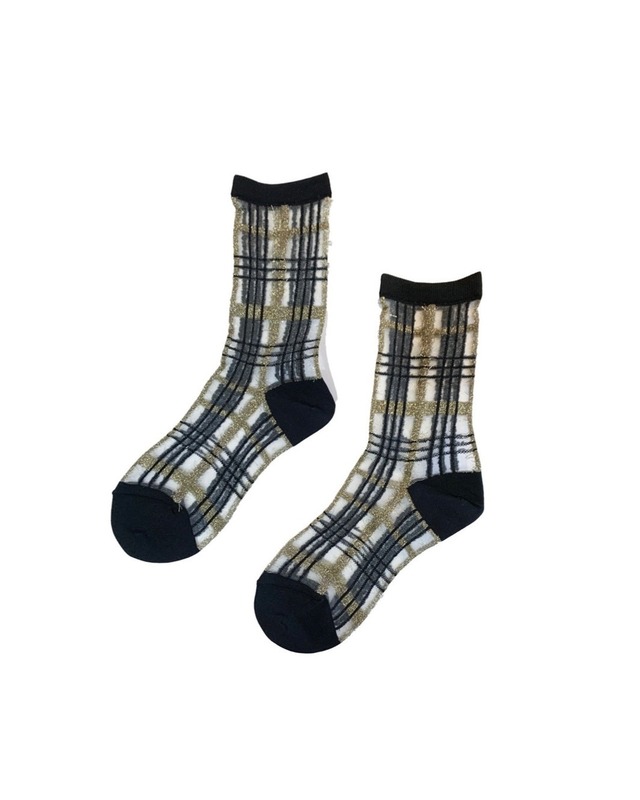 【FAKUI】SEE-THROUGH CHECK SOCKS