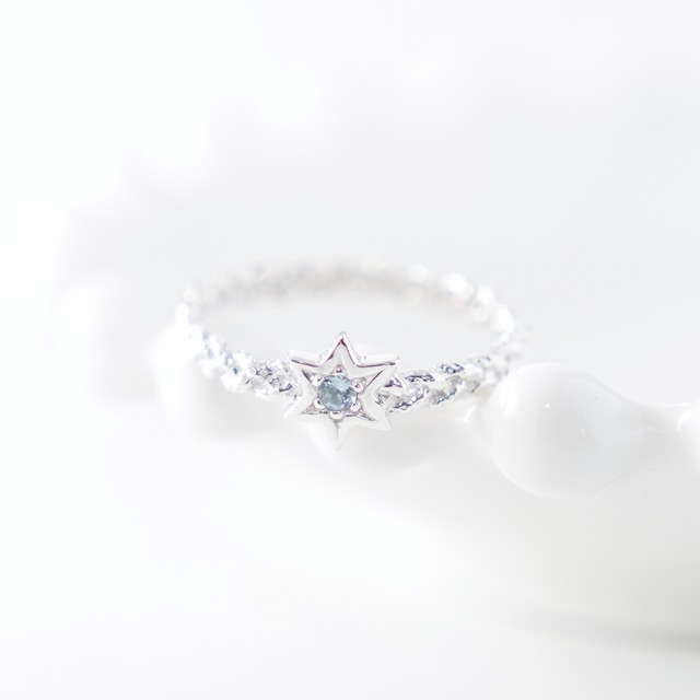 【選べる誕生石】六芒星の編み込みリング シルバー SV925《送料無料》