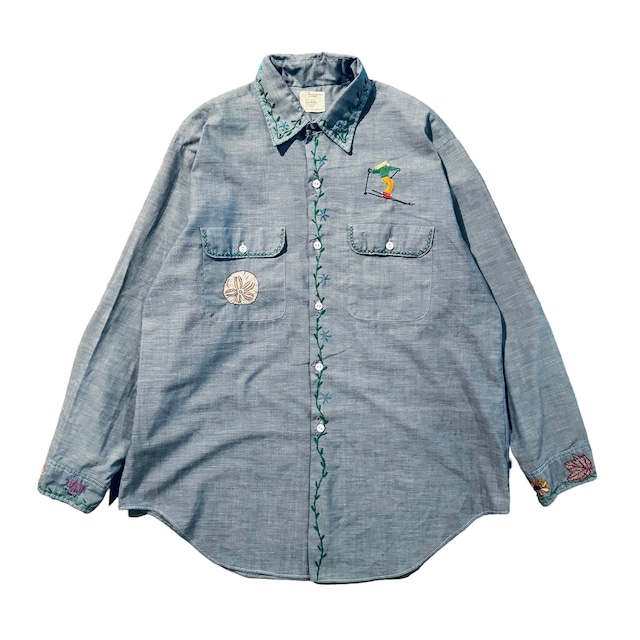 70's VINTAGE EMBROIDERED SHIRT【DW921】