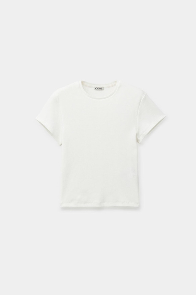 [COOR][WOMEN] Ribbed Crop T-Shirt (Off White) 正規品 韓国ブランド 韓国通販 韓国代行 韓国ファッション クール クーア クアー 日本 店舗