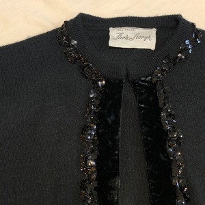 Vintage spangles design cardigan