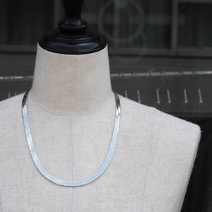 80-90s Italian Silver Herringbone Necklace (reversible)