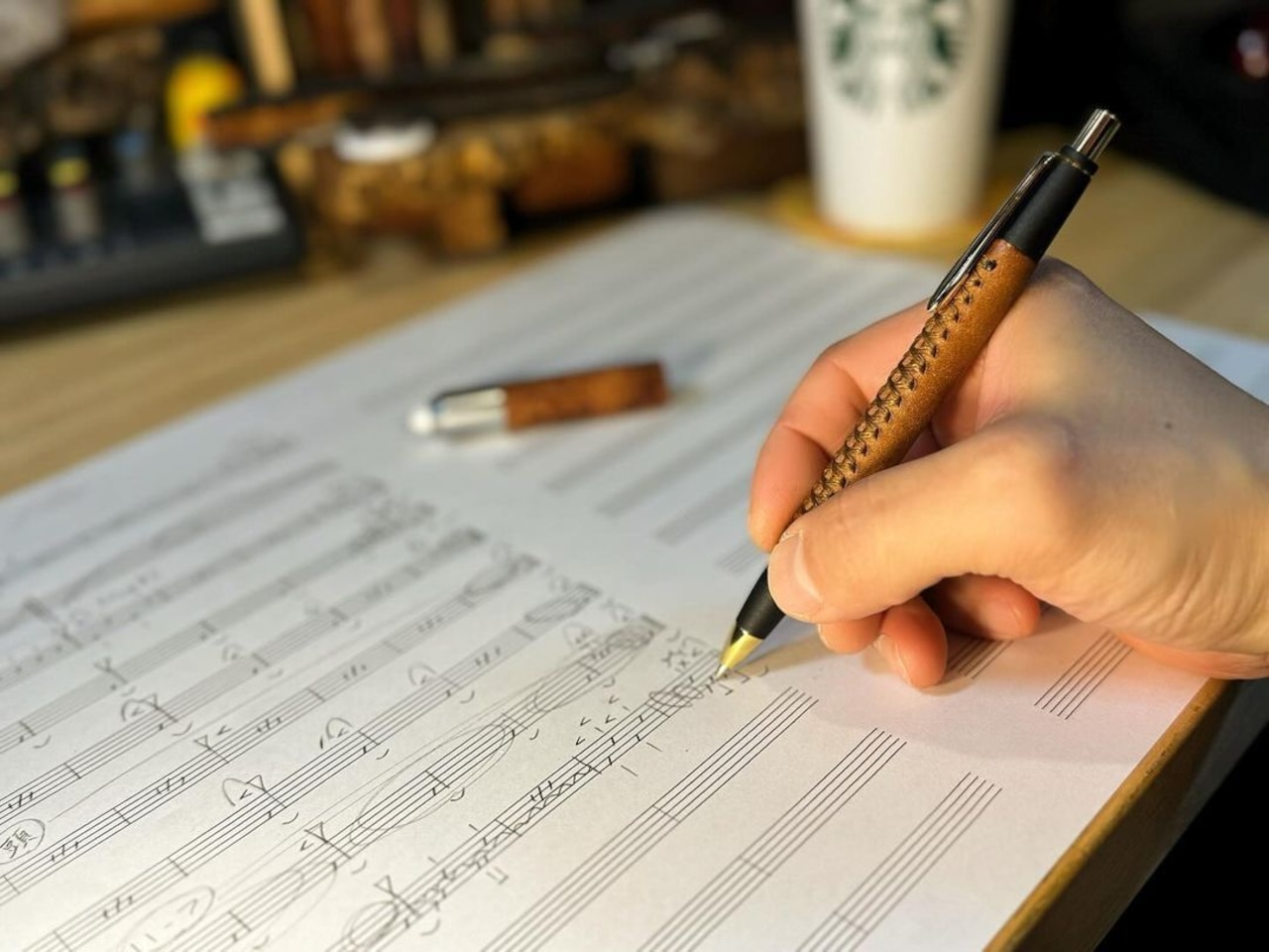 革軸ペン 【プエブロ コニャック】