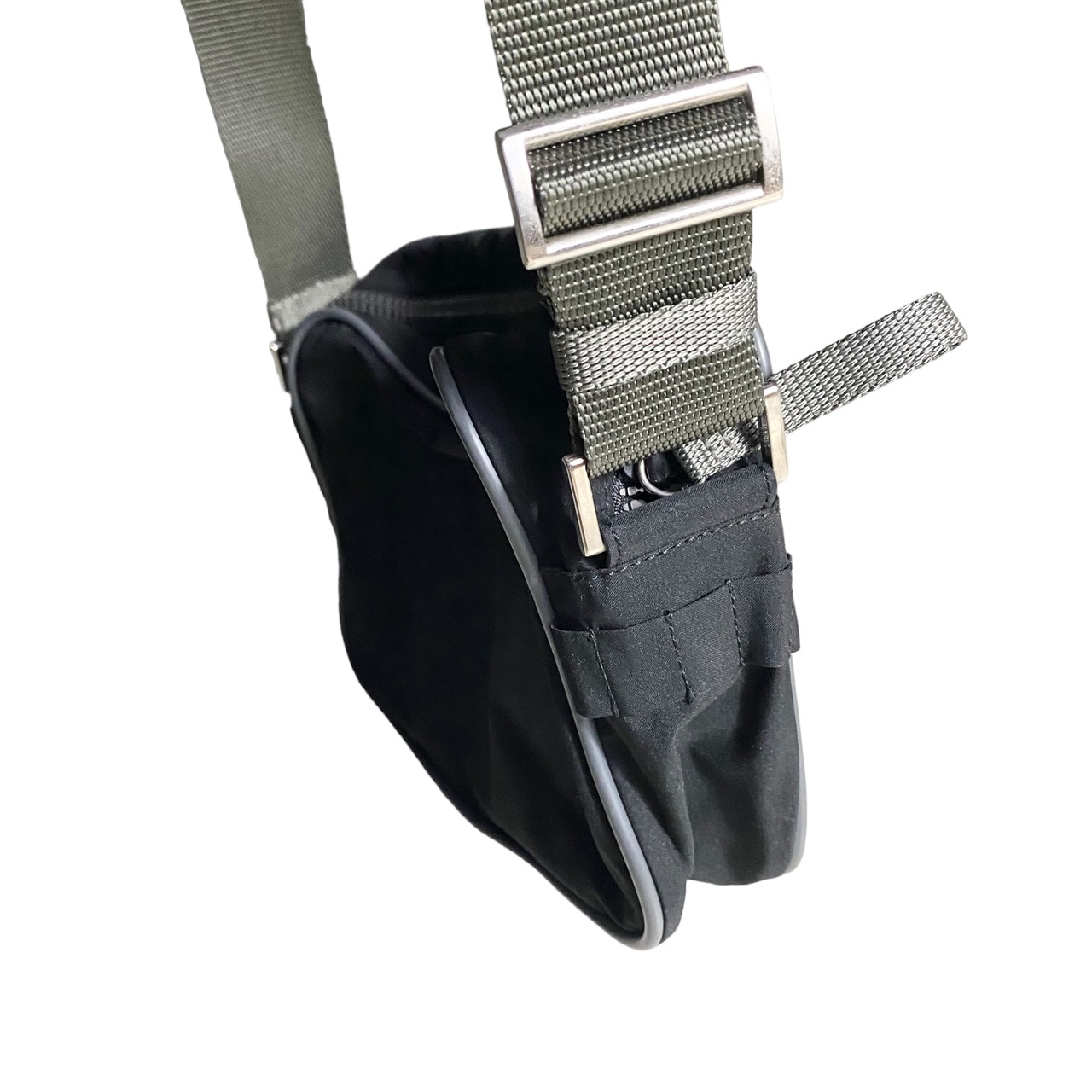 PRADA SPORT black technical fabric shoulder bag