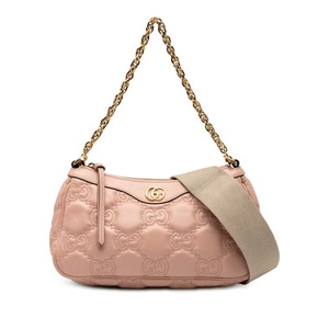 グッチ GGマトラッセ チェーン ハンドバッグ ショルダーバッグ 2WAY 735049 ピンク レザー レディース GUCCI 【中古】