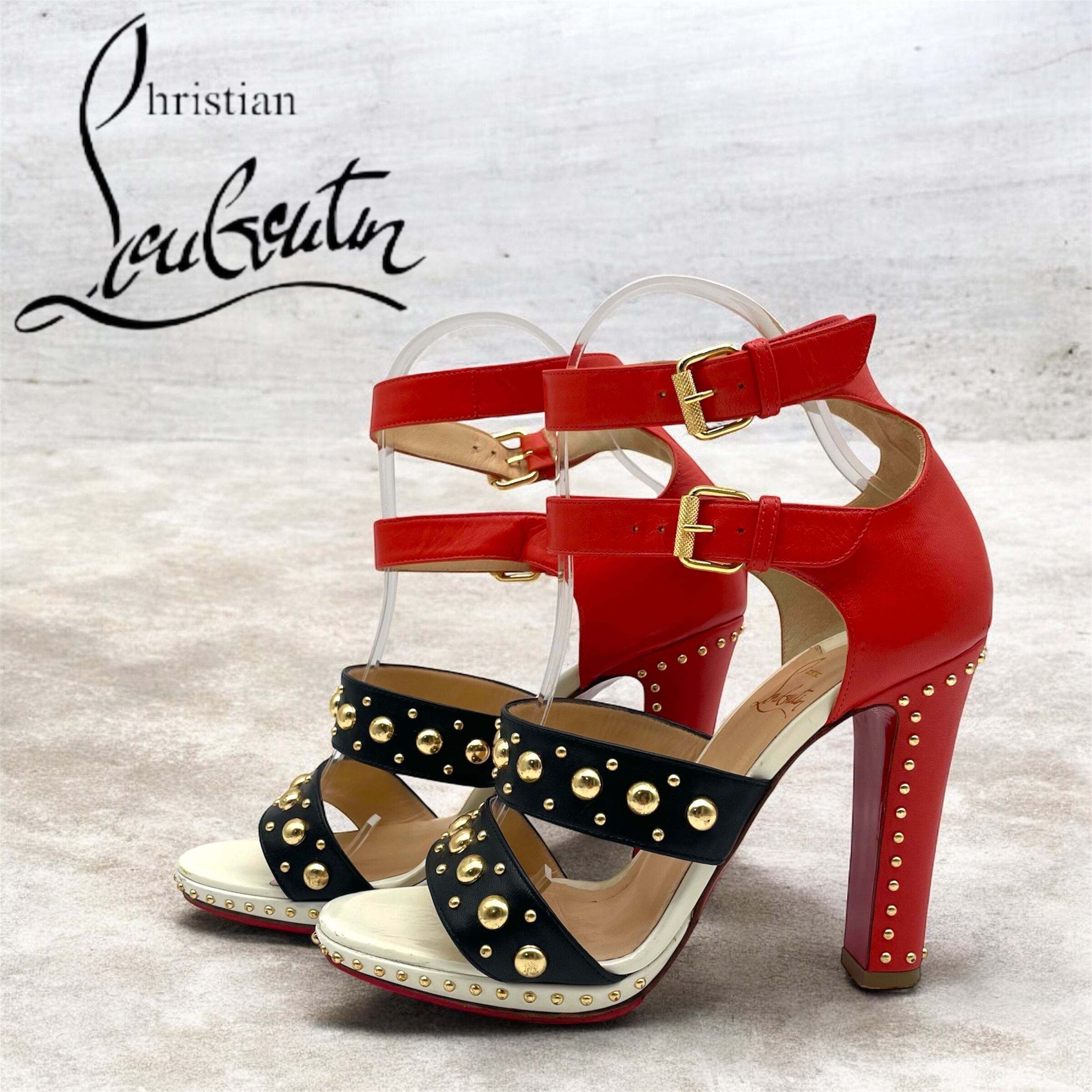 Christian Louboutin ルブタン サンダル スタッズ 36 1/2 23.5cm