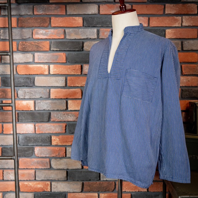 【LARGE】Germany Fisherman Shirts "USED" ドイツ フィッシャーマンシャツ プルオーバーシャツ ヴィンテージ ユーズド No.646