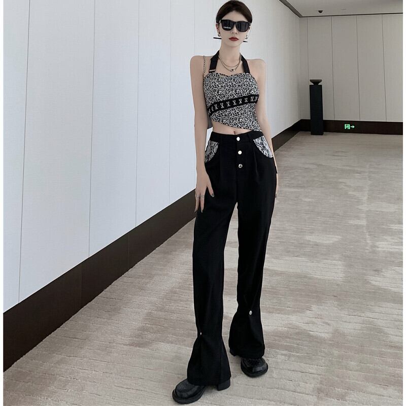 ホルターハイウェストウェストバックルレッドサマー ストリート 夏物 ガールズファッション47692299145