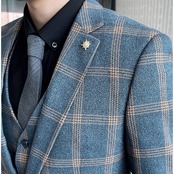 plaid suit casual suit 2piece 00035