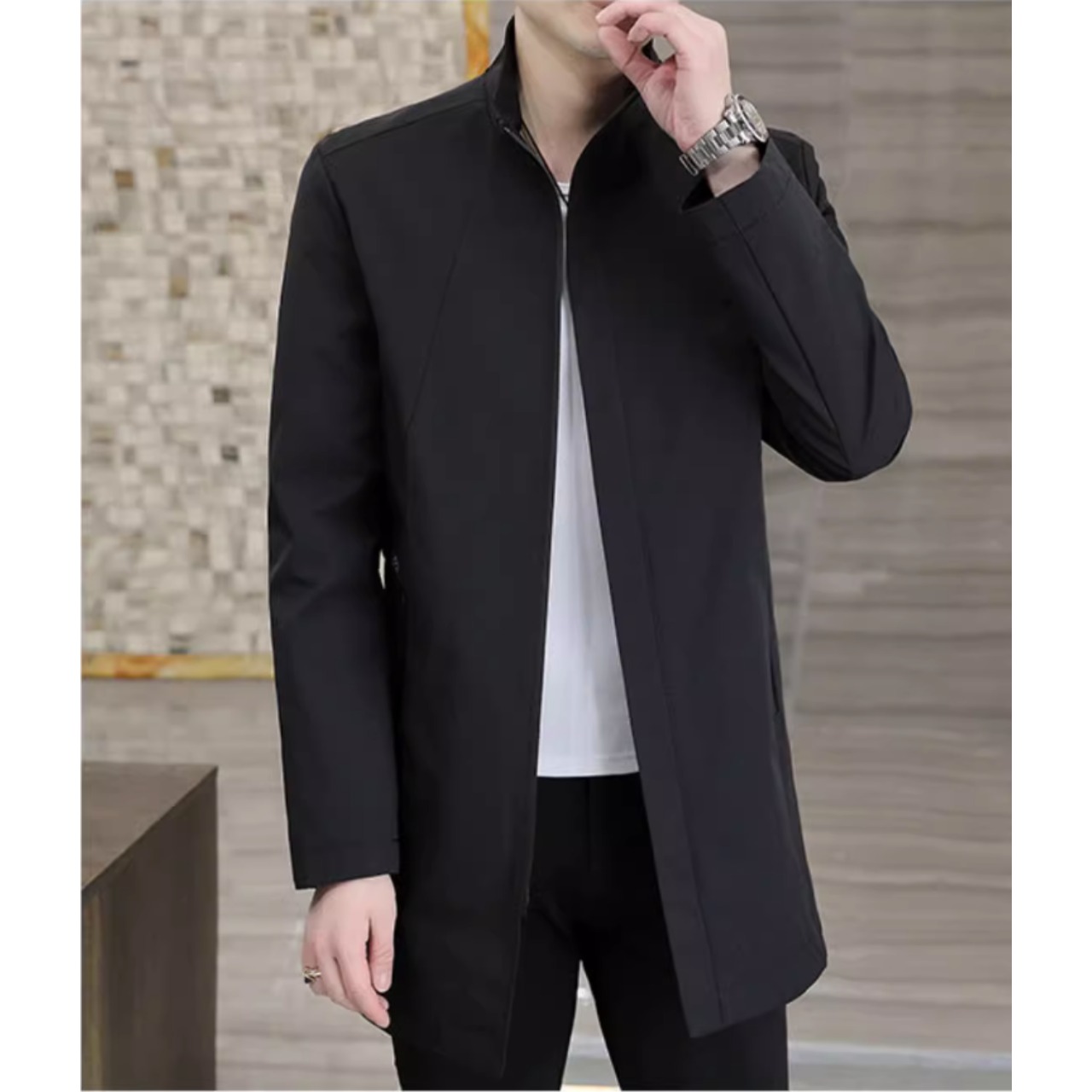 フロントジップアップ ロングコート af0134