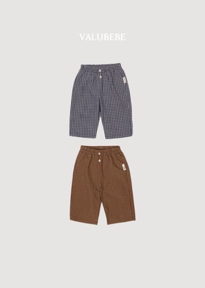 【ノベルティ&送料無料】Button-detail Chinos check / valubebe