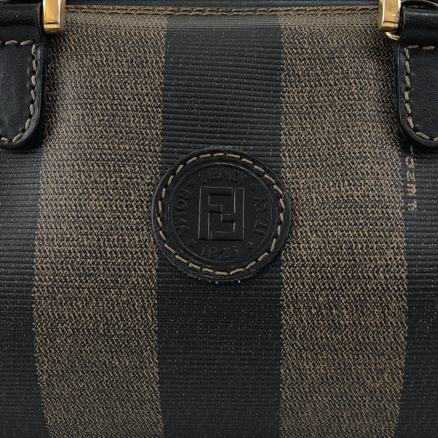 FENDI フェンディ ぺカン ショルダーバッグ ブラウン FFロゴ PVCレザー