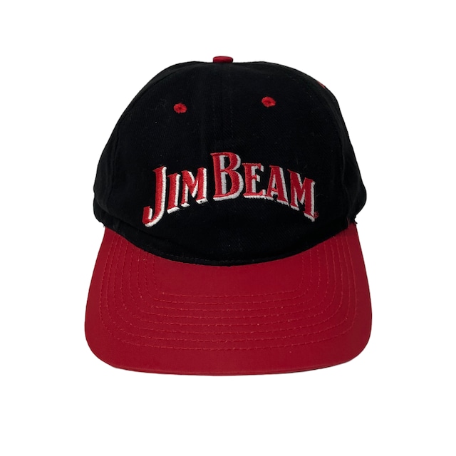 USED 2tone 6panel cotton cap "JIM BEAM "- black,red