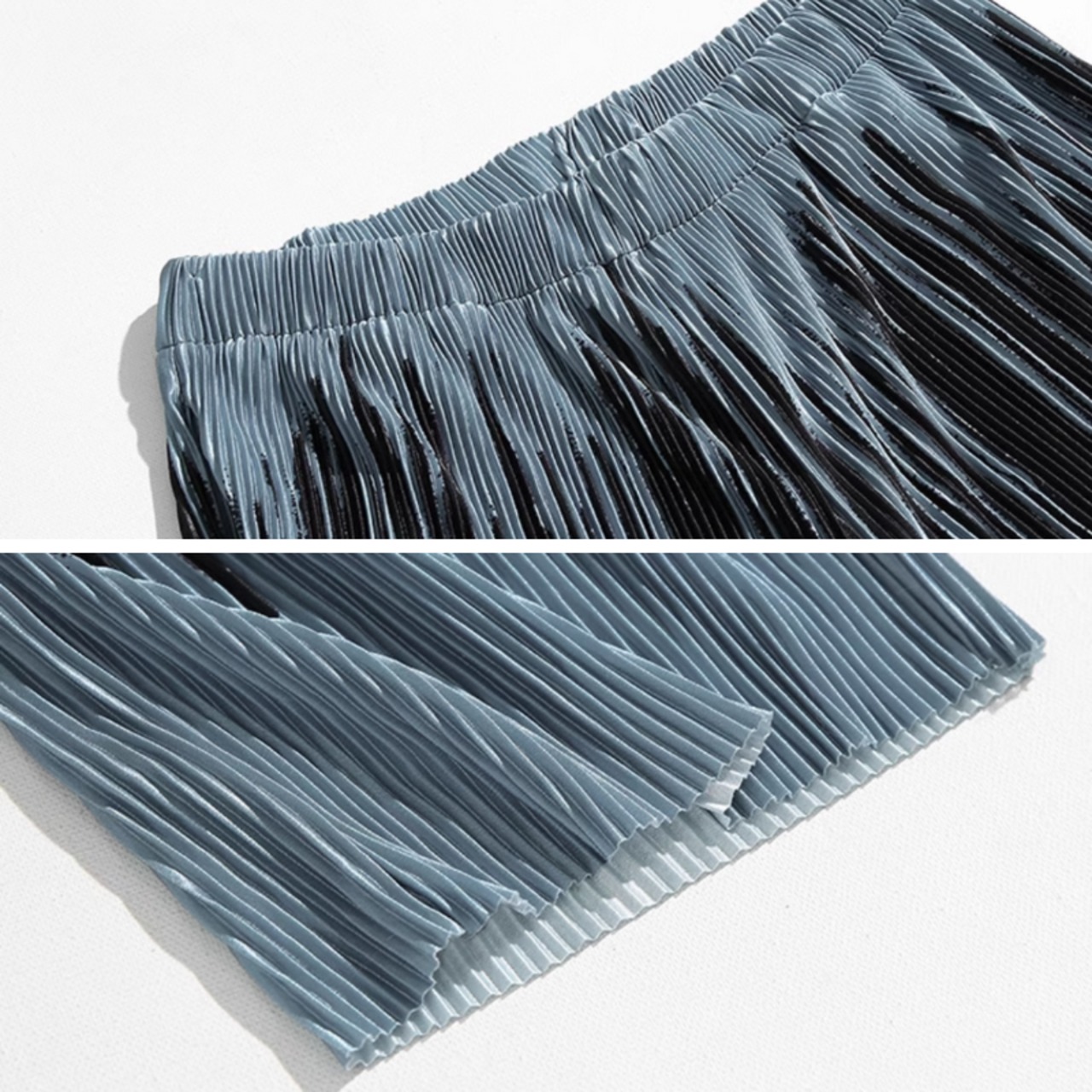 プリーツモードプリントストレートパンツ　0643