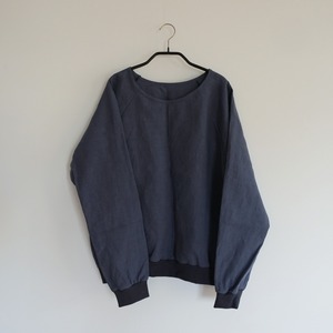 リネン ラグランスリーブ プルオーバー グレー