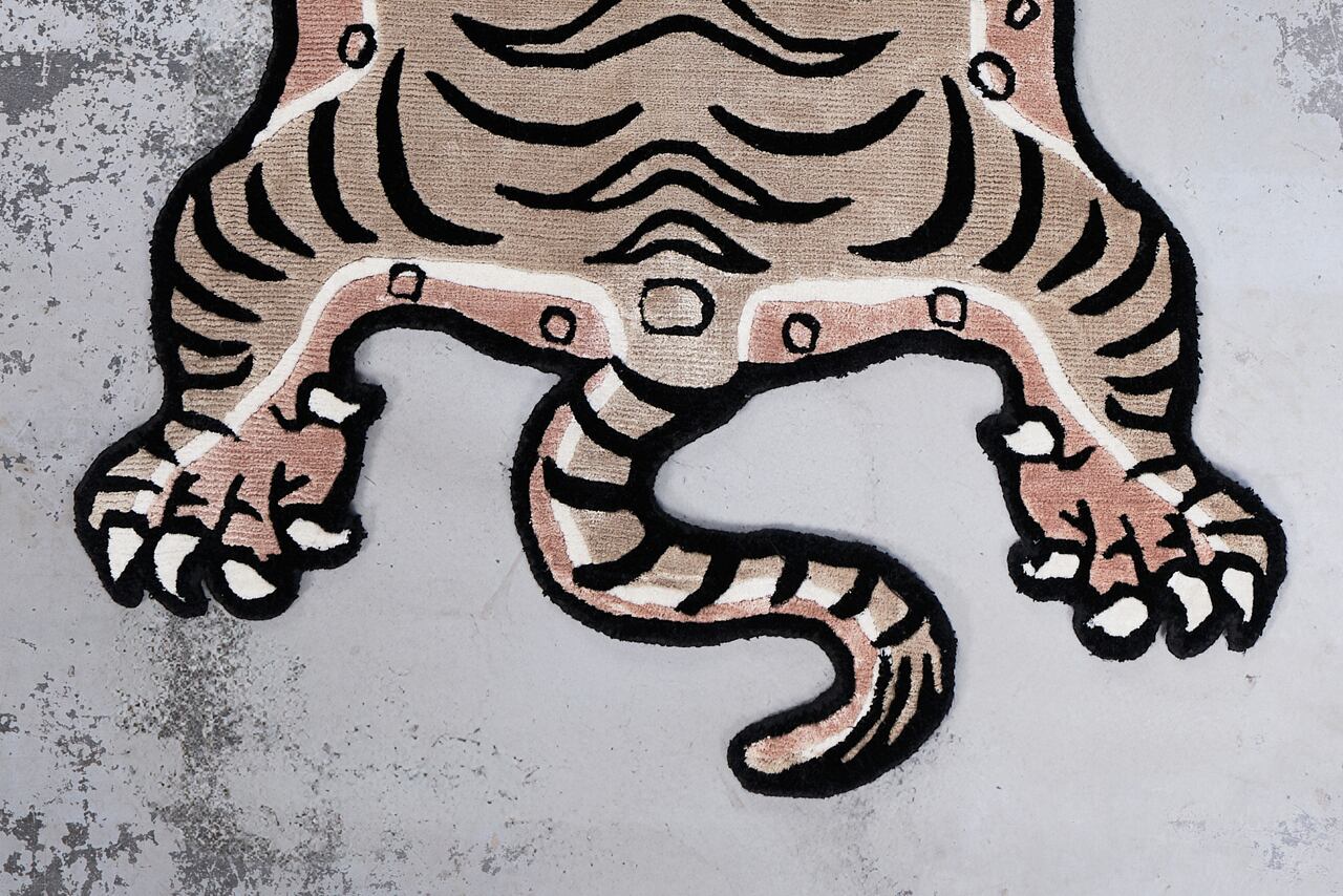 Tibetan Tiger Rug 《Sサイズ•シルク・オリジナル2・ナチュラルサンド