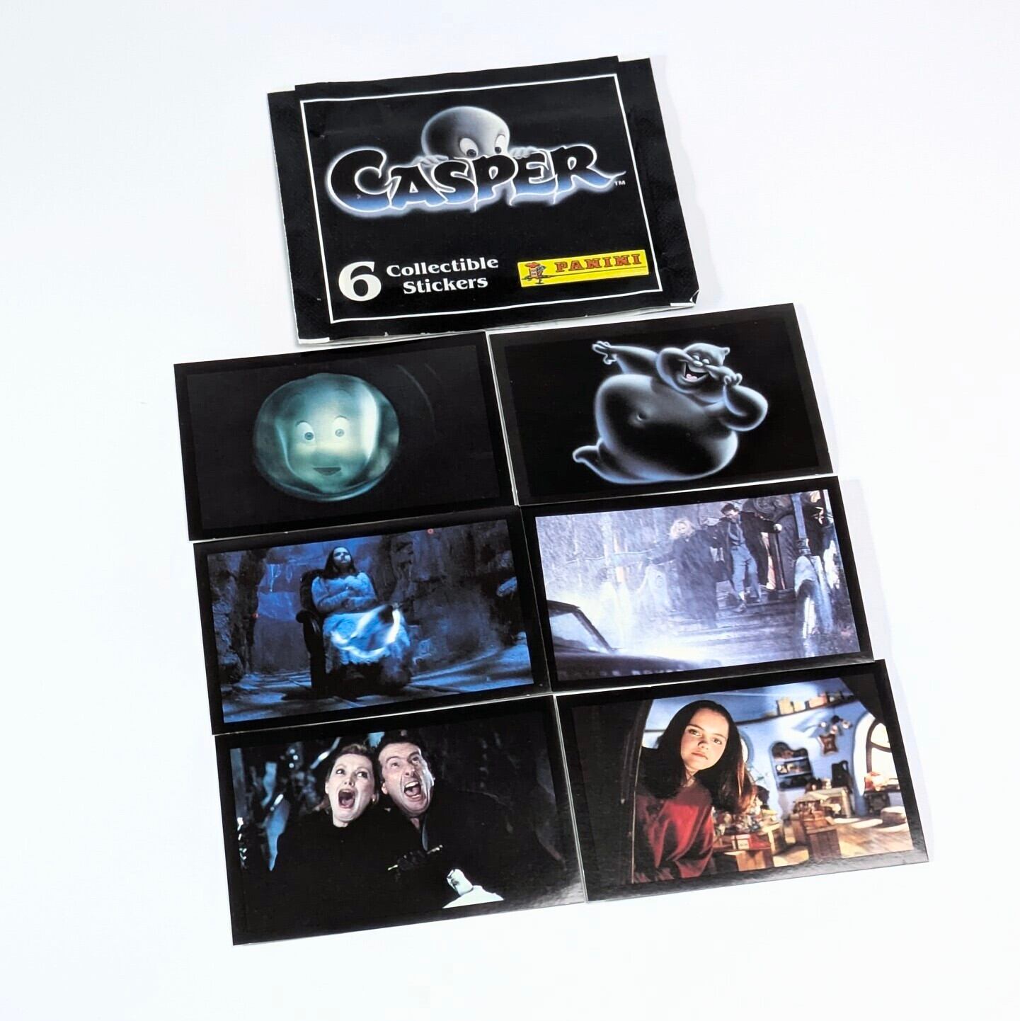送料無料！☆1995年製 PANINI【 Casper ( キャスパー )  6 Collectible Stickers 】 VINTAGE ステッカー単品 （1個=6STICKER）〚アメリカン雑貨 アメトイ〛