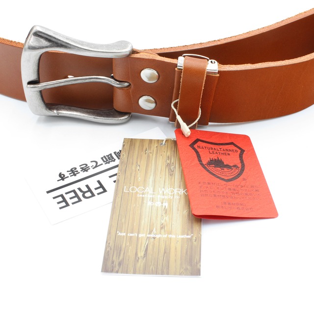 LOCAL WORKS　栃木レザーベルト　075L　"クラシコレザー”使用　フィンバックルベルト　帯幅4㎝　男女兼用　バックル交換可能　長さ調整可　レザーベルト　革ベルト　ベルト