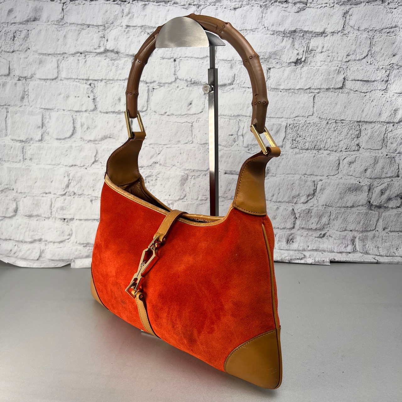GUCCI グッチ バンブー ジャッキー ハンドバッグ オレンジ A-14306