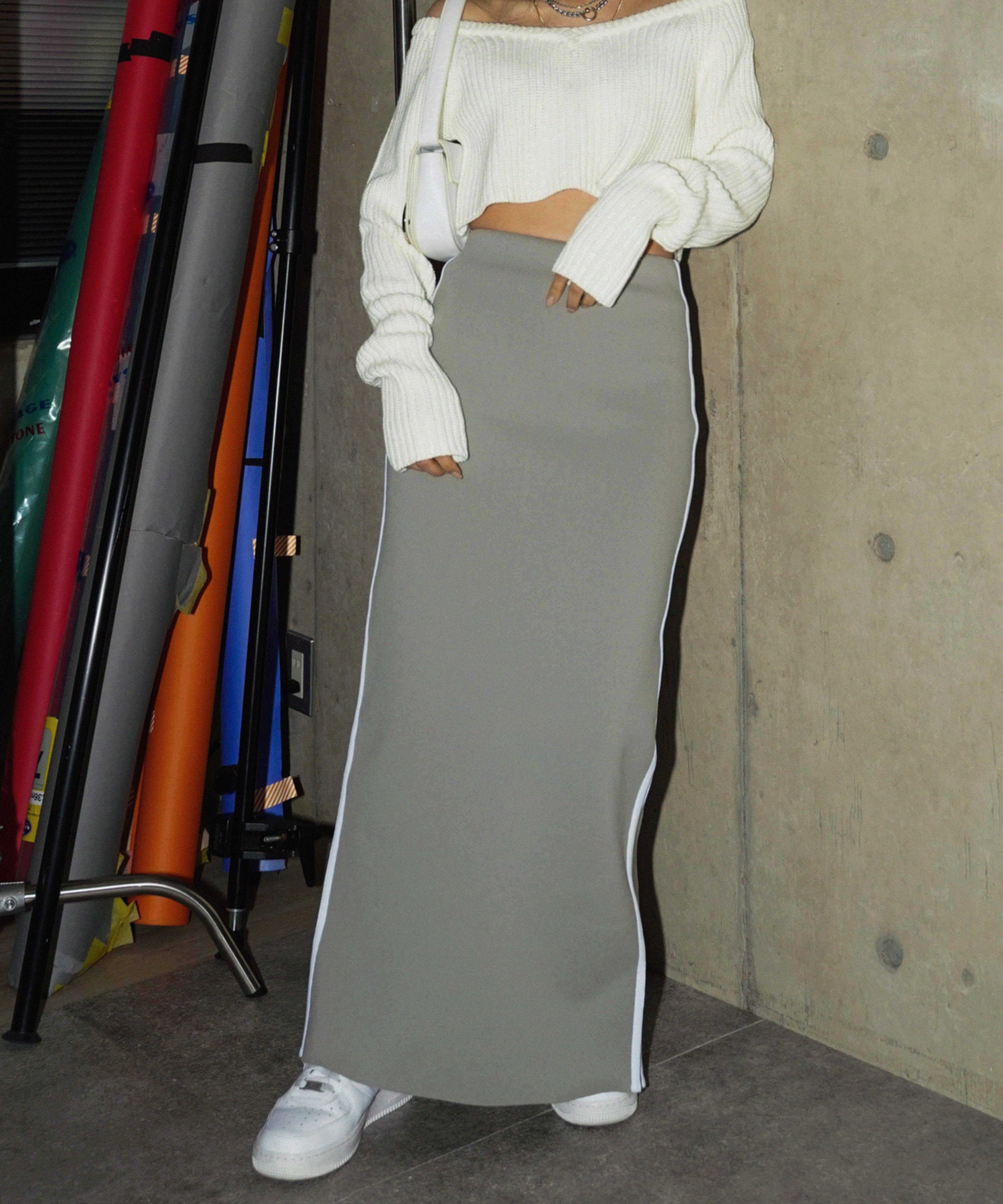 ACLENT Double line knit long skirt