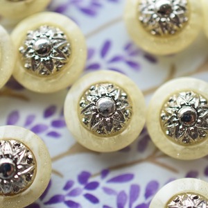 クリームイエロー シルバースターフラワー 15mm